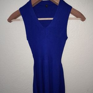 Women's Royal Blue Sleeveless Dress, Size S. 70% Rayon/30% Polyester.